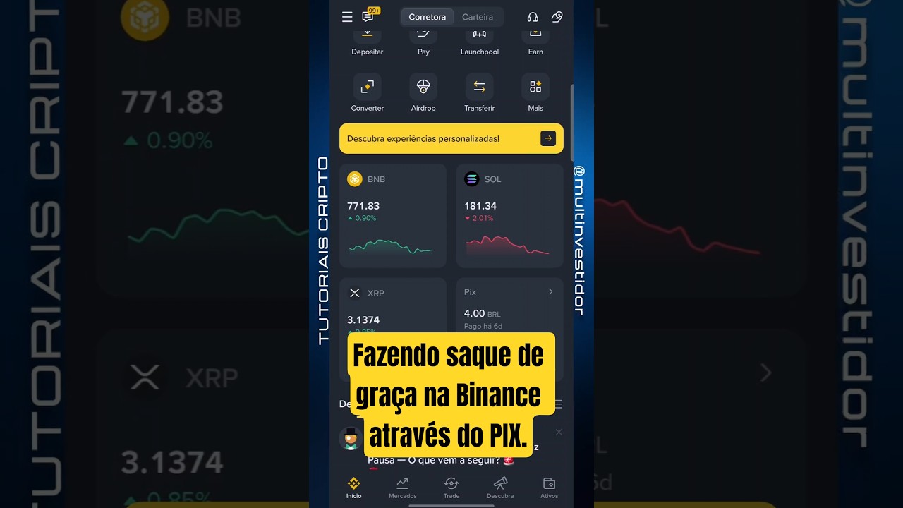 Fazendo saque de graça na Binance através do PIX.
