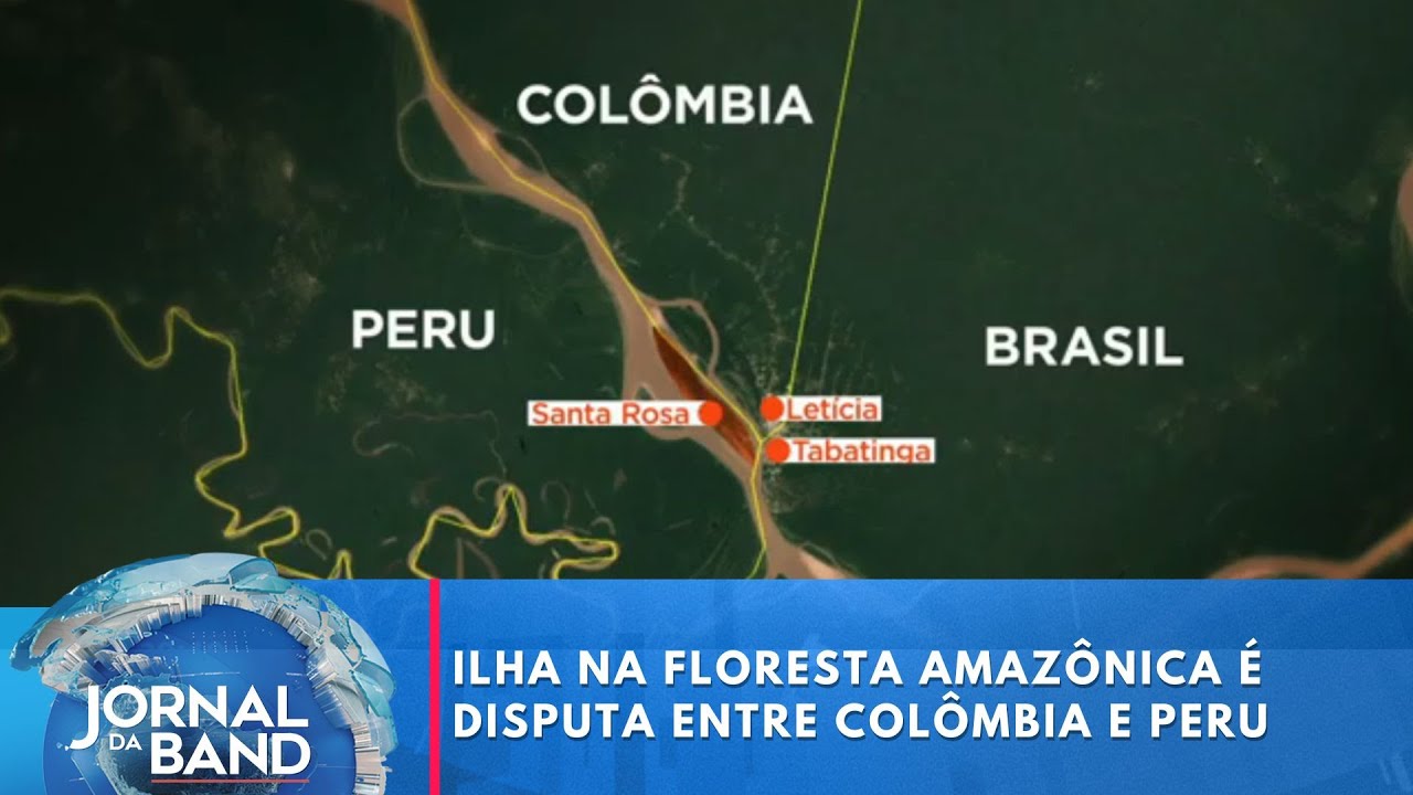 Tensão em disputa de ilha na floresta amazônica entre Colômbia e Peru | Jornal da Band