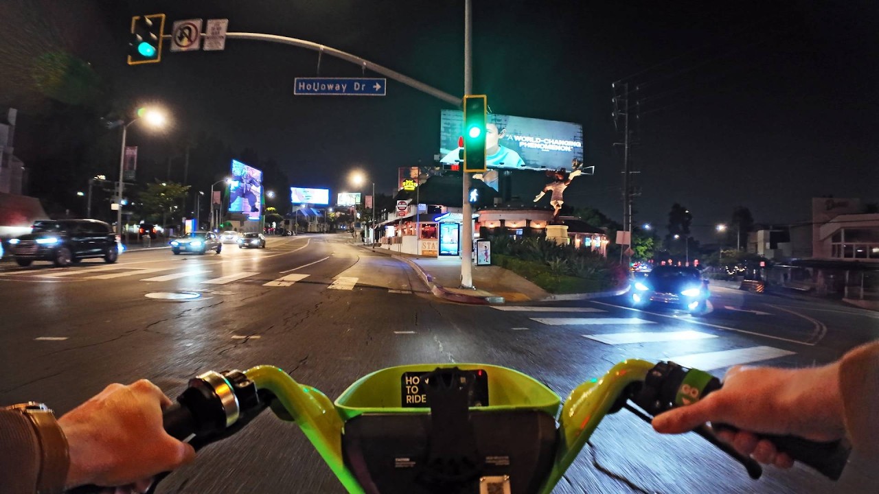 Rolê noturno de bike em Los Angeles