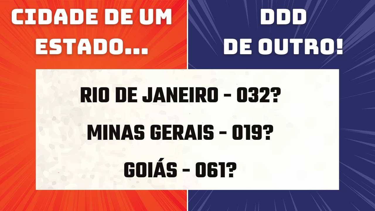 Cidades de um estado com DDD (código de área) de outro!