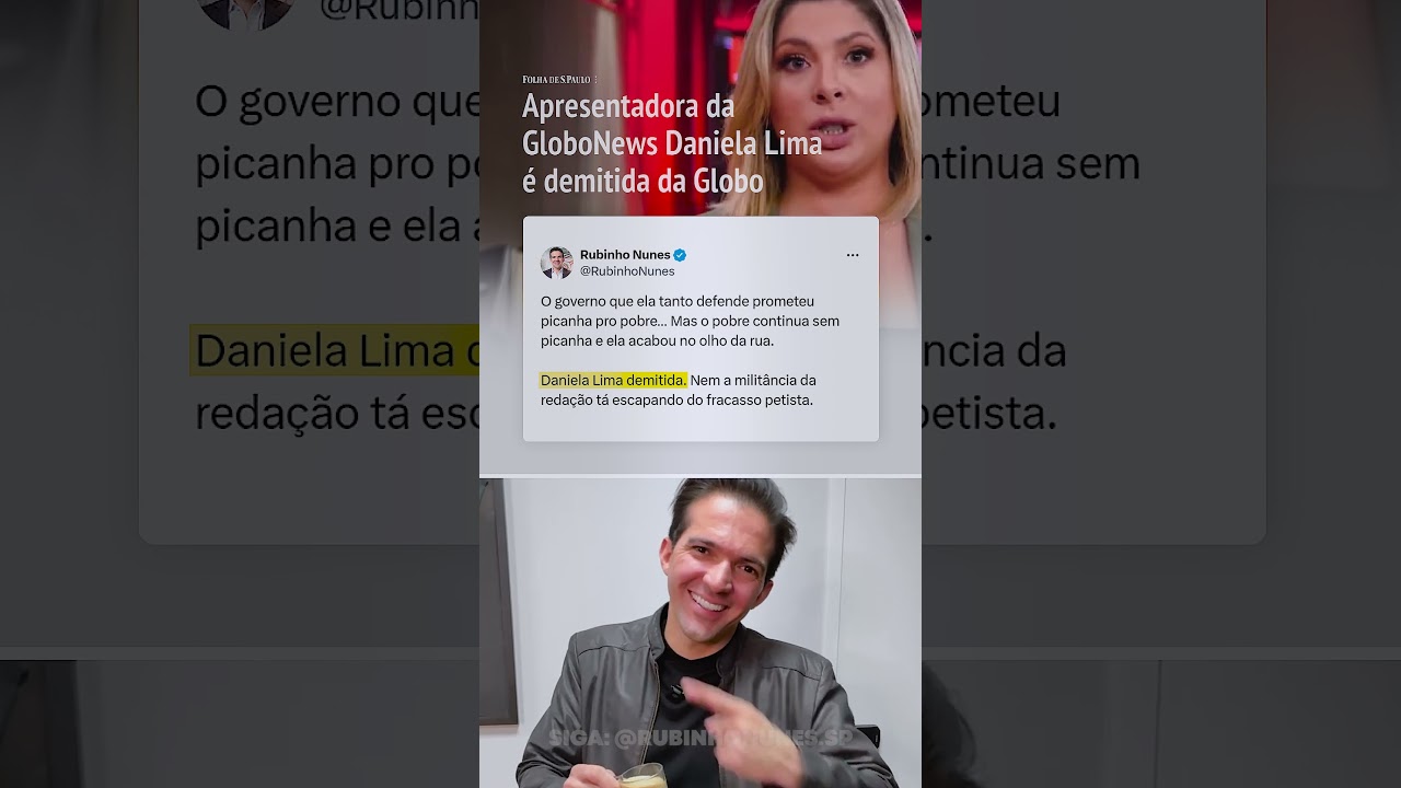 Dani Lima DEMITIDA da Globo! Eu fico triste com uma notícia dessas kkkkkkkk #shorts #globo #imprensa