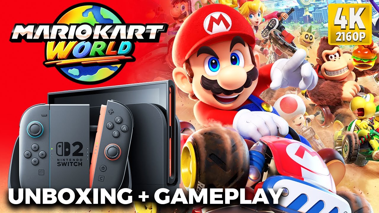 Unboxing Nintendo Switch 2 + Gameplay Mario Kart World [4K]