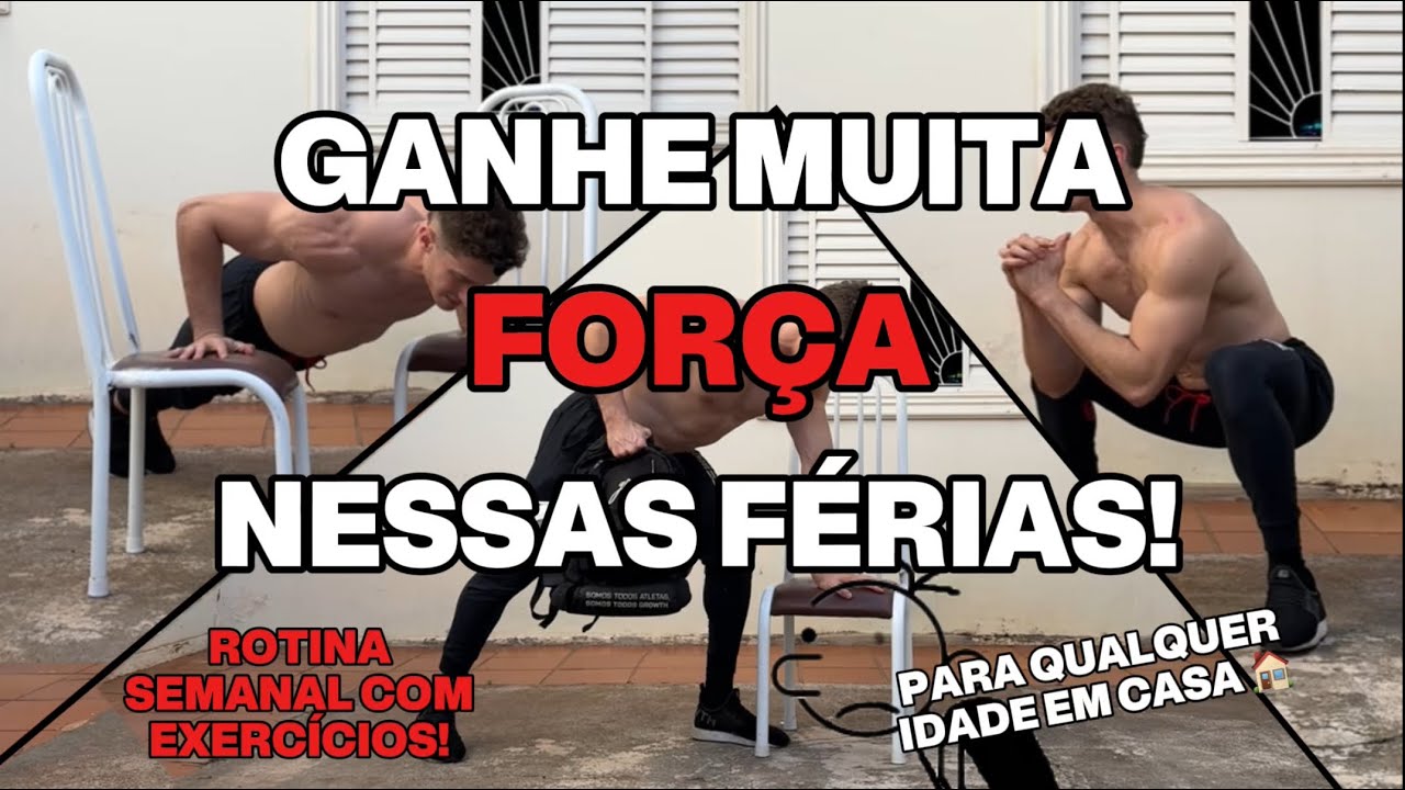Rotina de Treino para fazer NAS FÉRIAS em Casa! (Com seu próprio material)